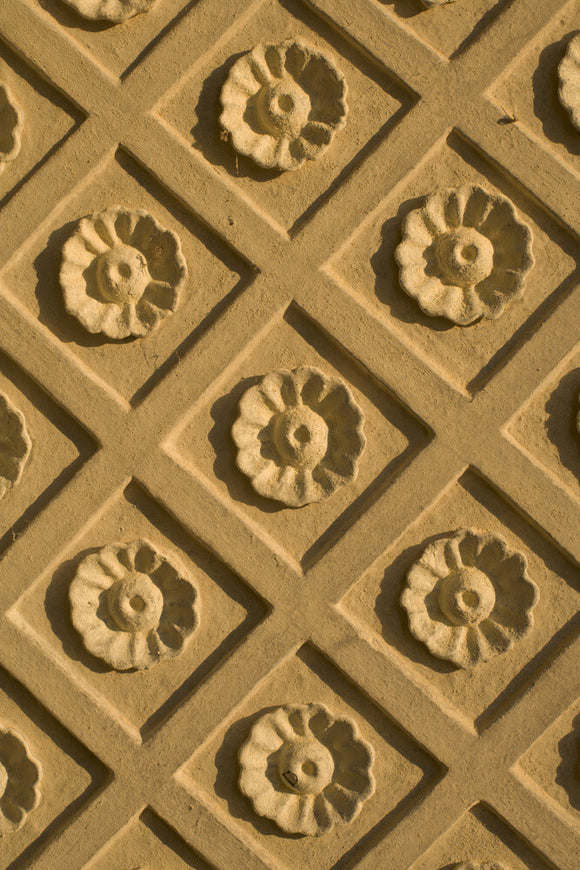 Plasterwork flower motif of the window recess in the Rotunda, one of Capability Brown's 