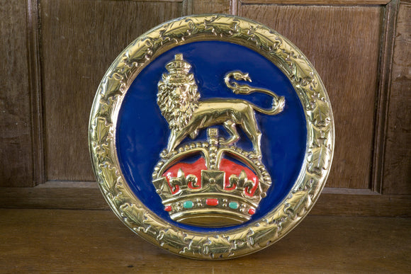 A ceramic gun tampion from HMS Royal Sovereign (1915-1949), given at the Trust's request by Mr Ferrers-Walker to commemorate his service, in the Library at Baddesley Clinton, West Midlands