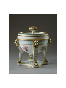 An ice pail and cover from a Sevres dessert service at Hinton Ampner, Hampshire