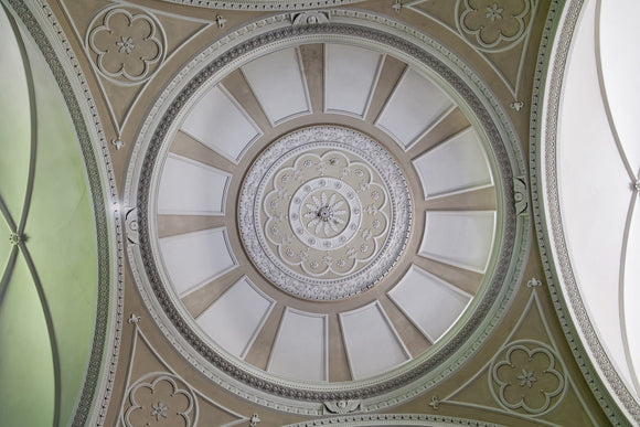 The domed ceiling of the Palladian Chapel, begun in 1760 to the design of James Paine, at Gibside, Newcastle upon Tyne