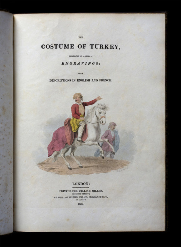 Title page of The Costumes of Turkey, at Castle Ward, Co. Down, Northern Ireland.