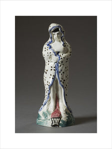 A Staffordshire figurine from the late eighteenth century of a nymph emblematic of the Winter season at Hinton Ampner, Hampshire