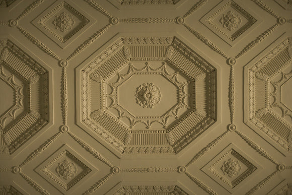 Plasterwork ceiling in the Long Gallery at Croome Court, Croome Park, Worcestershire