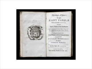 Title page of Mythologia Aesopica: In Qua Aesopi Fabulae, (London,1682) part of the Springhill Library collections