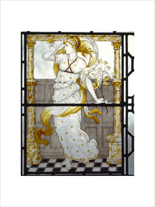 Painted Glass by C E Kempe representing Spring, illustrating the passage from William Morris'
