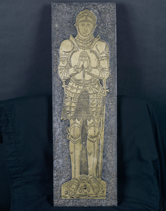 Replica of an Arundell family brass at Trerice, Cornwall, UK