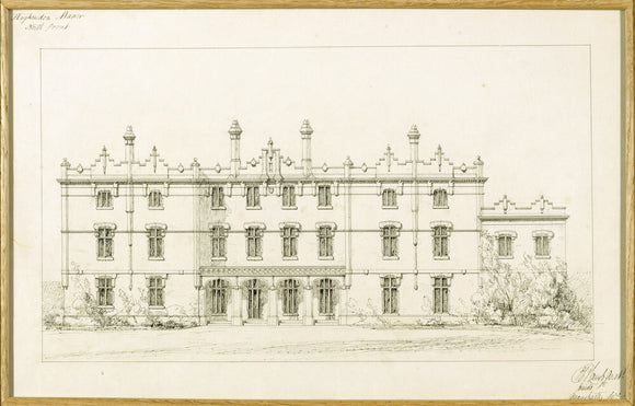 PROPOSED NORTH ELEVATION OF HUGHENDEN MANOR 1862 by E.B. Lamb