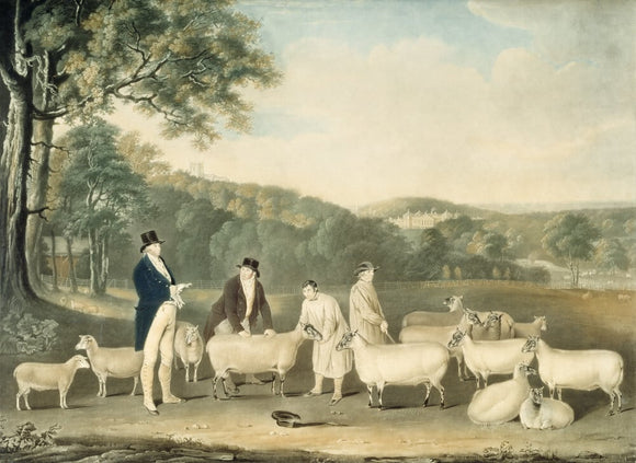 THOMAS WILLIAM COKE M.P. FOR NORFOLK INSPECTING SHEEP by Thomas Weaver (1774-1843)
