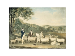 THOMAS WILLIAM COKE M.P. FOR NORFOLK INSPECTING SHEEP by Thomas Weaver (1774-1843)