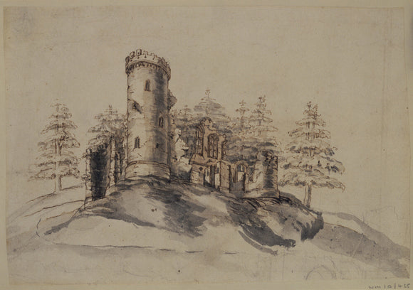 DESIGN FOR GOTHIC TOWER AT WIMPOLE c1749-51 by Sanderson Miller 1717-1780