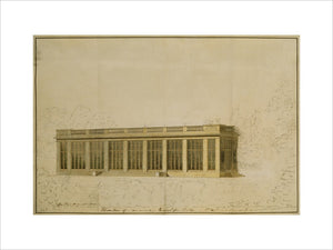 PERSPECTIVE DESIGN FOR THE CONSERVATORY AT BELTON HOUSE c1810 by Sir Jeffry Wyatville (1766-1840) Pen, ink, pencil, and watercolour