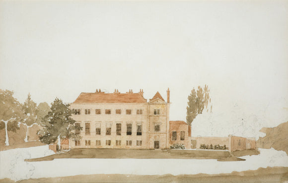 SCOTNEY FROM THE EAST showing the three-storey range added in the C17th and since mostly demolished, in the new house at Scotney Castle, Kent