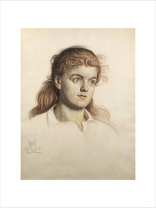 GLADYS HOLMAN HUNT, daughter of Holman Hunt, in chalks,1891 signed with monogram by Holman Hunt at Wightwick Manor