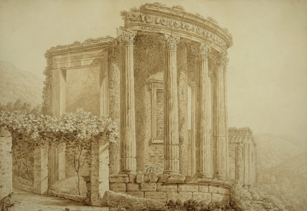 VIEW OF TIVOLI, TEMPLE OF SISYLON VESTER, by G. Del Drago, post-conser ...