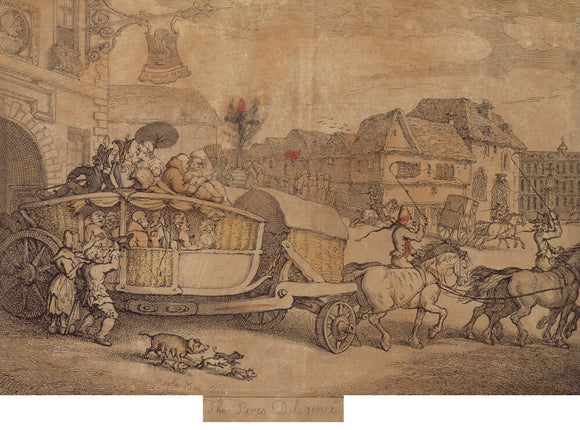 THE PARIS DILIGENCE by Rowlandson, 1810