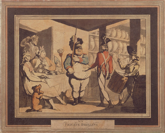 PRIVATE DRILLING NO. 5 by Rowlandson, 1798