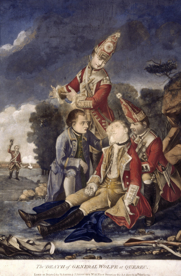 THE DEATH OF GENERAL WOLFE AT QUEBEC, 1779, after Edward Penny's version painted in 1764
