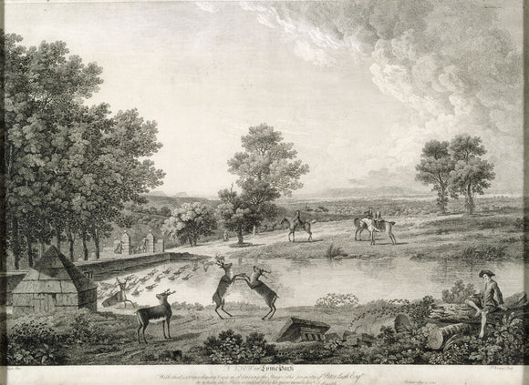 Lithograph of the Deer Park at Lyme c. 1750