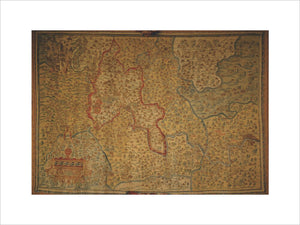 Oxburgh Hall, The Queens Room, The Sheldon Tapestry Map of 1647 showing Oxfordshire & Berkshire