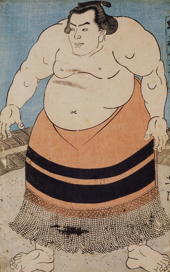 A Japanese Print, showing a sumo wrestler