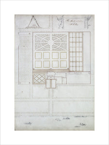 John Slezer and Jan Wyck plan for the garden, c.1671-2, in the Library Closet at Ham House, Richmond-upon-Thames