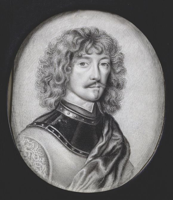 WILLIAM MURRAY, 1ST EARL OF DYSART by David Paton (fl.1660-1695), miniature painting in the Duchess's Private Closet at Ham House, Richmond-upon-Thames.