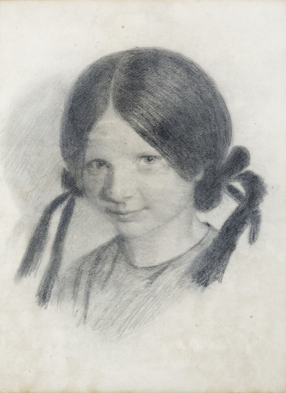 LUCY MADOX BROWN by Ford Madox Brown, (1821-1893), crayon drawing at Wightwick Manor, Warwickshire