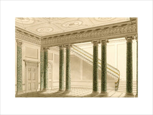 ARCHITECTURAL PLANS OF THE HOUSE: THE ENTRANCE HALL by George Steuart in the West Passage at Attingham Park