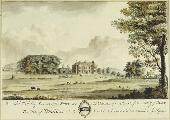 VIEW OF TERN HALL, 1775, in the West Passage at Attingham Park