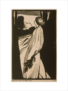 PORTRAIT OF ELLEN TERRY AS OPHELIA by Edward Gordon Craig (1872-1966) Woodcut dated 1896