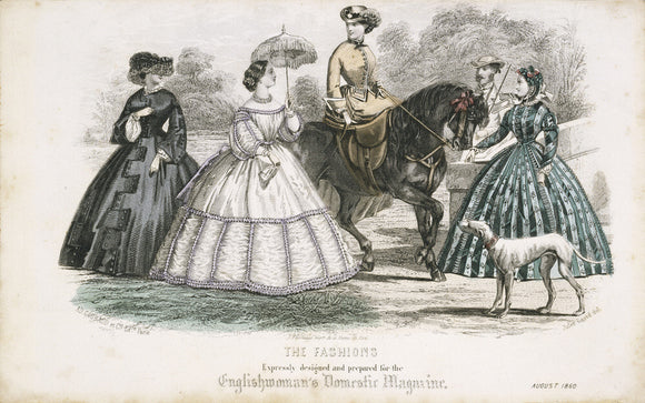 Fashion plate from The English Woman's Domestic Magazine of August 1860