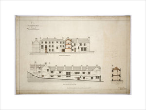 PROPOSED RESTORATIONS AND ADDITIONS TO LANHYDROCK HOUSE, plans for the West Elevation, and South Elevation of the South Wing