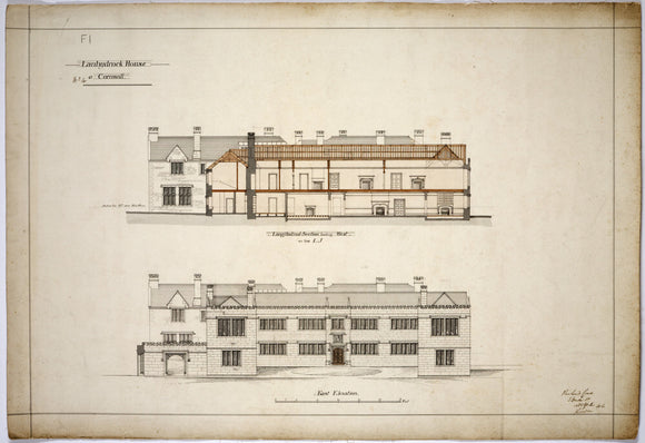 PROPOSED RESTORATIONS AND ADDITIONS TO LANHYDROCK HOUSE, plans for the East Elevation