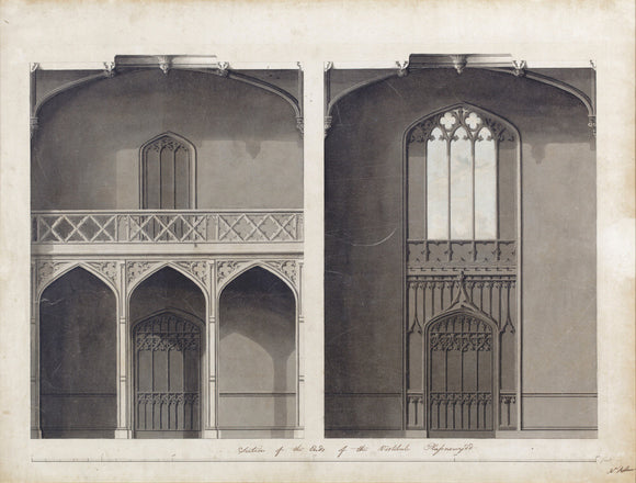 ARCHITECTURAL DRAWINGS, Joseph Potter design for the Gothick Room