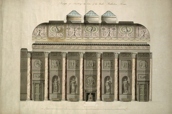 A cross-section design for the Marble Hall, 1774 drawn by George Richardson