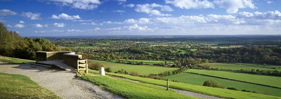 The Viewpoint on Box Hill, looking away to the distant horizon