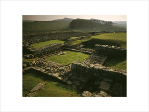 View of a section of the Housesteads Fort, Roman outpost, Northumberland, in the soft sunlight
