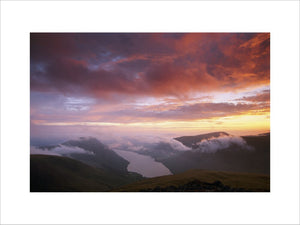A magnificent sunset over Wastwater, looking from Wasdale Head