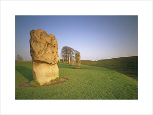 Close-up of some of the stones of Avebury Circle, Wiltshire, dating from 3000 to 2000 BC