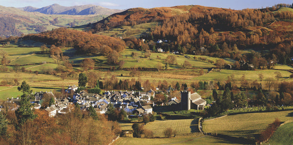 (FL) Hawkshead, in the Lake District seen looking towards Latterbarrow and Claife Heights