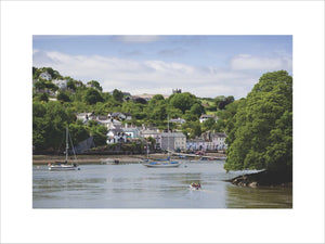 Dittisham on the River Dart seen from The Battery at Greenway, Devon, which was the holiday home of the crime writer Agatha Christie between 1938 and 1976