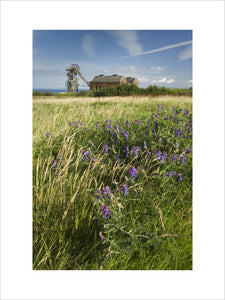 Remains of the Haig Pit, an early twentieth century colliery, on the Whitehaven Coast, Cumbria