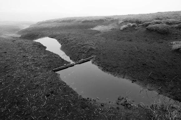 Black and white image of the blanket peat on the High Peak Estate, in the Peak District National Park, Derbyshire