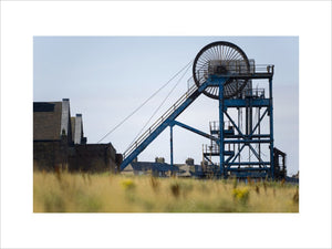 The winding engine, part of the remains of the Haig Pit, an early twentieth century colliery, on the Whitehaven Coast, Cumbria