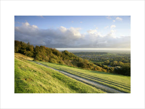 The view east at Reigate Hill on the North Downs, Surrey