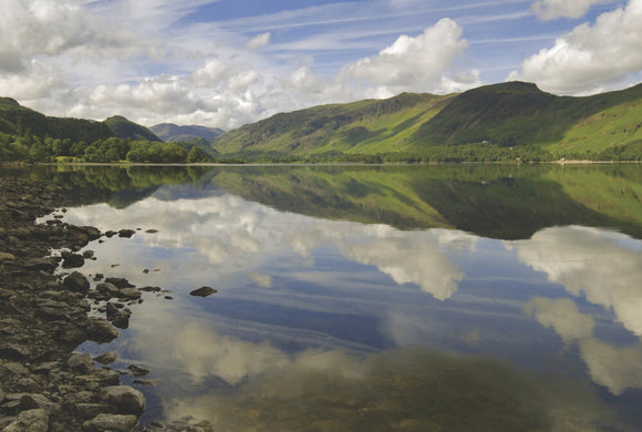 The east shore of Derwentwater, looking south to Castle Crag and the 