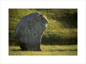 Close-up view of a megalithic stone at Avebury in Wiltshire
