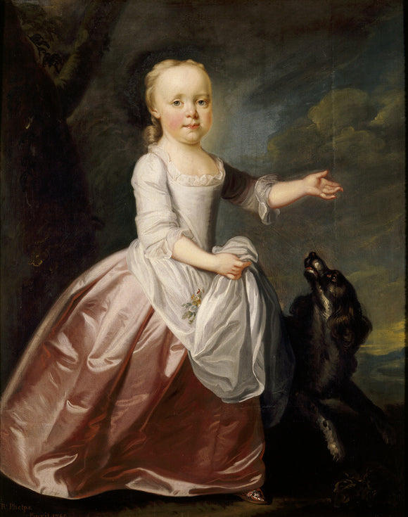 MARGARET LUTTRELL AS A CHILD, by Richard Phelps in the Drawing Room at Dunster Castle