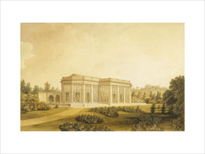VIEW OF THE CONSERVATORY AT TATTON PARK,CHESHIRE,1820 by John Buckler (1770-1851) from the NT/Egerton Collection
