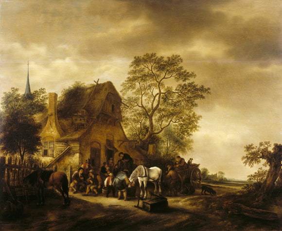 A VILLAGE INN by Isack van Ostrade (1621-1649) from the Corridor at Polseden Lacey